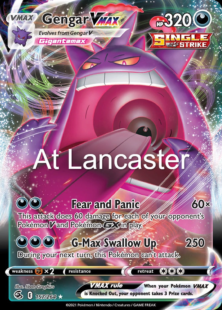 Gengar VMAX - 157/264 Fusion Strike VMAX Rare Pokemon - NM (Lanc)