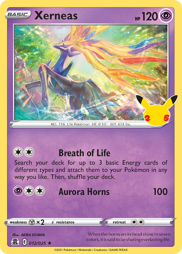 Xerneas - 012/025 Celebrations Holo Rare Pokemon - NM