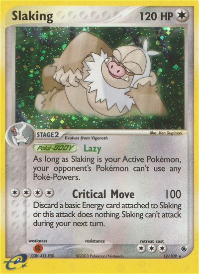 Slaking - 12/109 Ruby & Sapphire Rare Holo Pokemon - NM