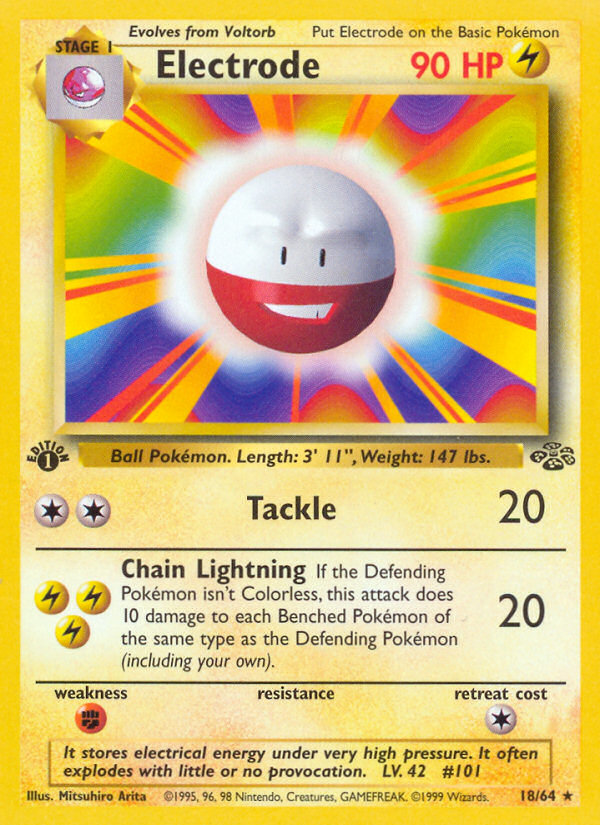 Electrode - 18/64 Jungle Rare Unlimited Pokemon - NM