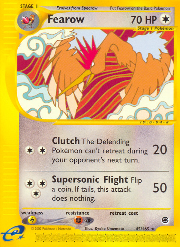 Fearow - 45/165 Expedition Base Set Rare Pokemon - NM