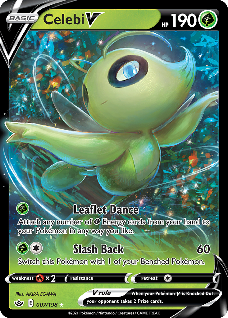 Celebi V - 007/198 Chilling Reign V Rare Holo Pokemon - NM