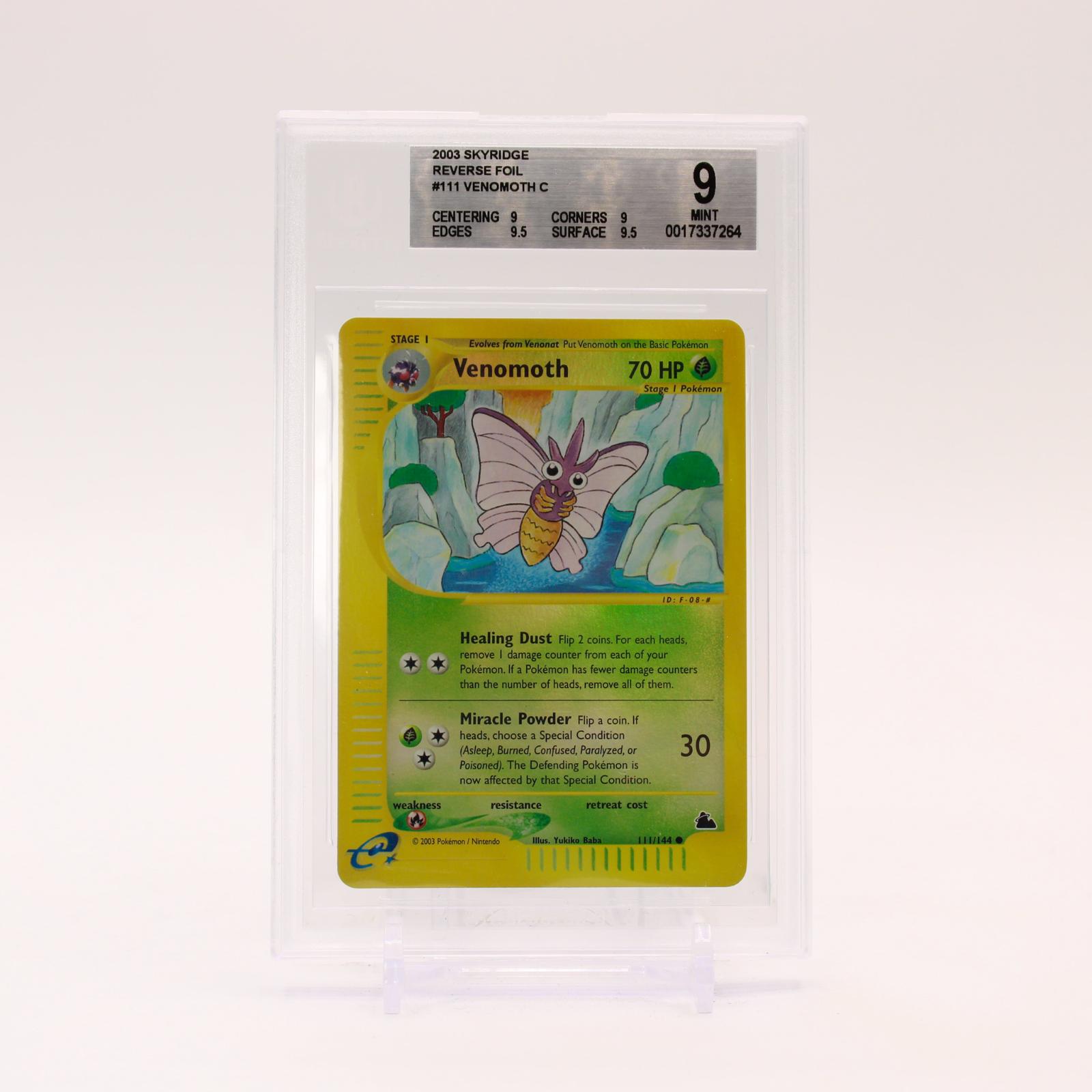 Venomoth - 111/144 BGS 9 Skyridge Reverse Holo Pokemon - MINT