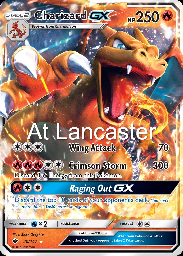 Charizard GX - 20/147 Burning Shadows Holo GX Rare Pokemon - NM/LP (Lanc)