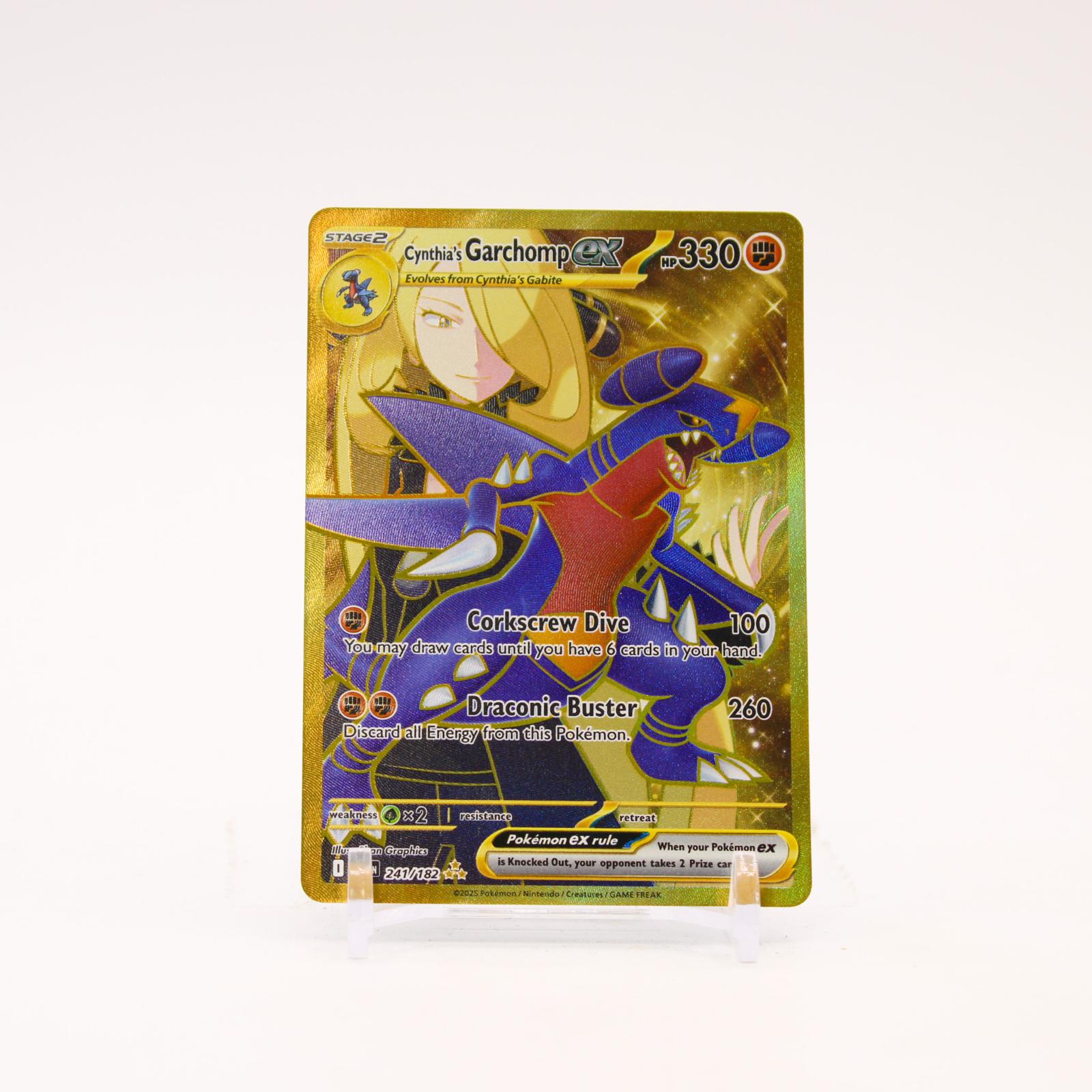 Cynthia's Garchomp ex - 241/182 Destined Rivals Holo Gold Pokemon - NM/MINT
