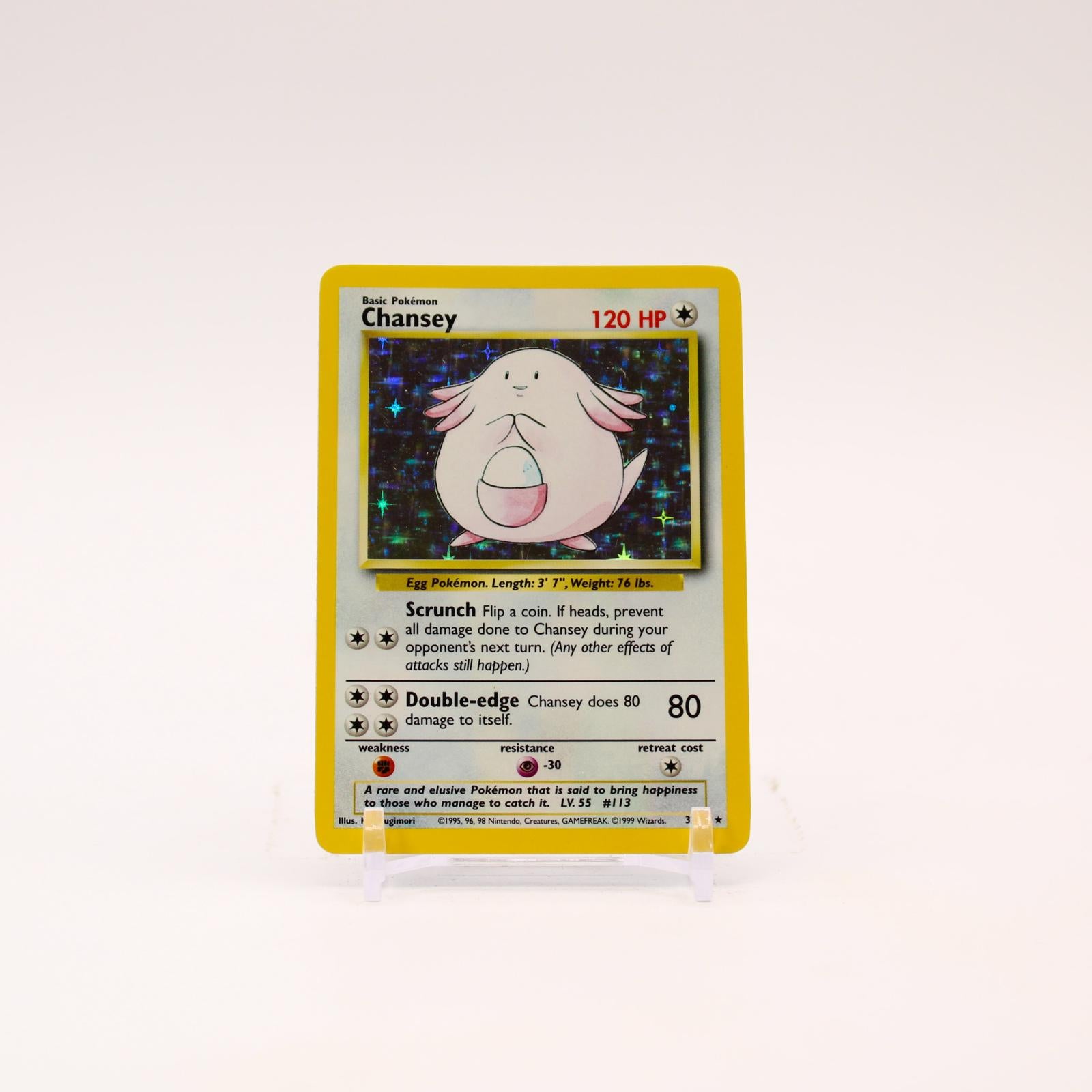Chansey - 3/102 Base Set Unlimited Holo Rare Pokemon - NM/LP