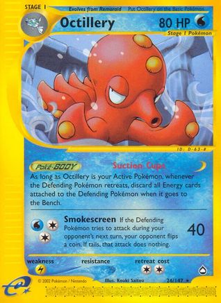 Octillery - 26/147 Aquapolis Rare Pokemon - NM