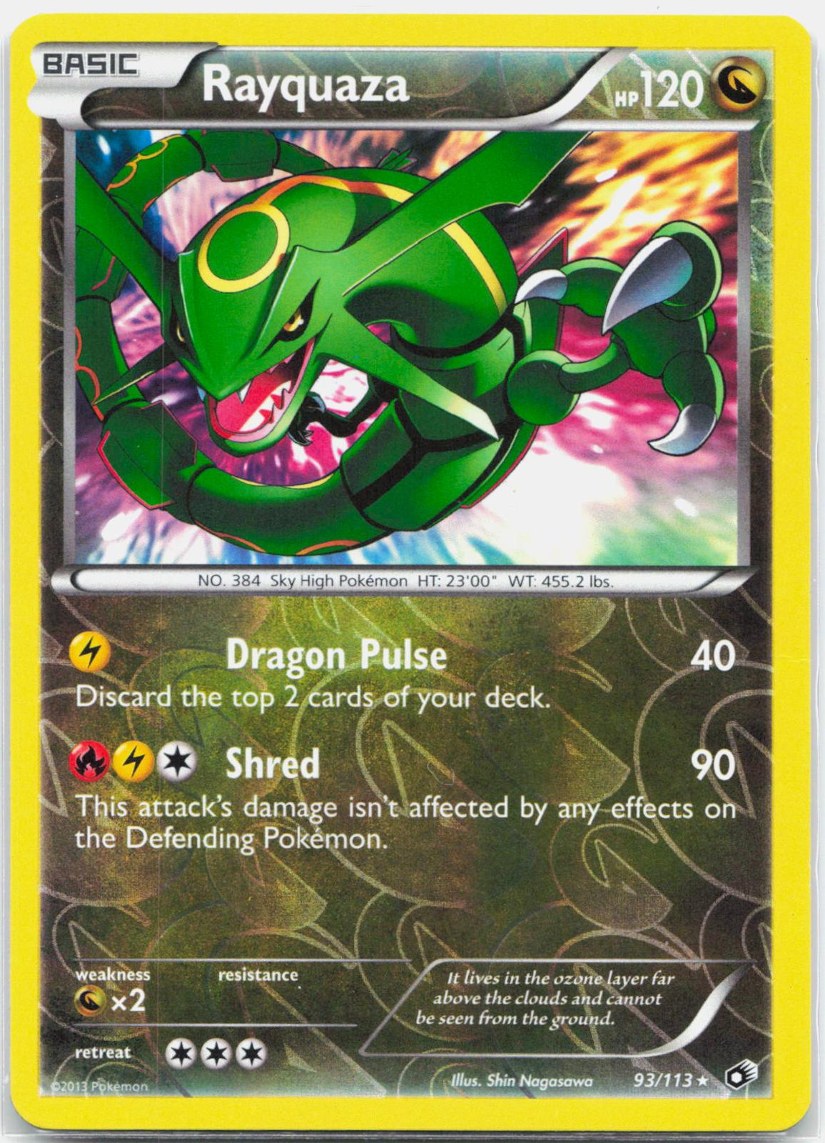 Rayquaza - 93/113 Legendary Treasures Reverse Holo Rare Pokemon - LP/MP