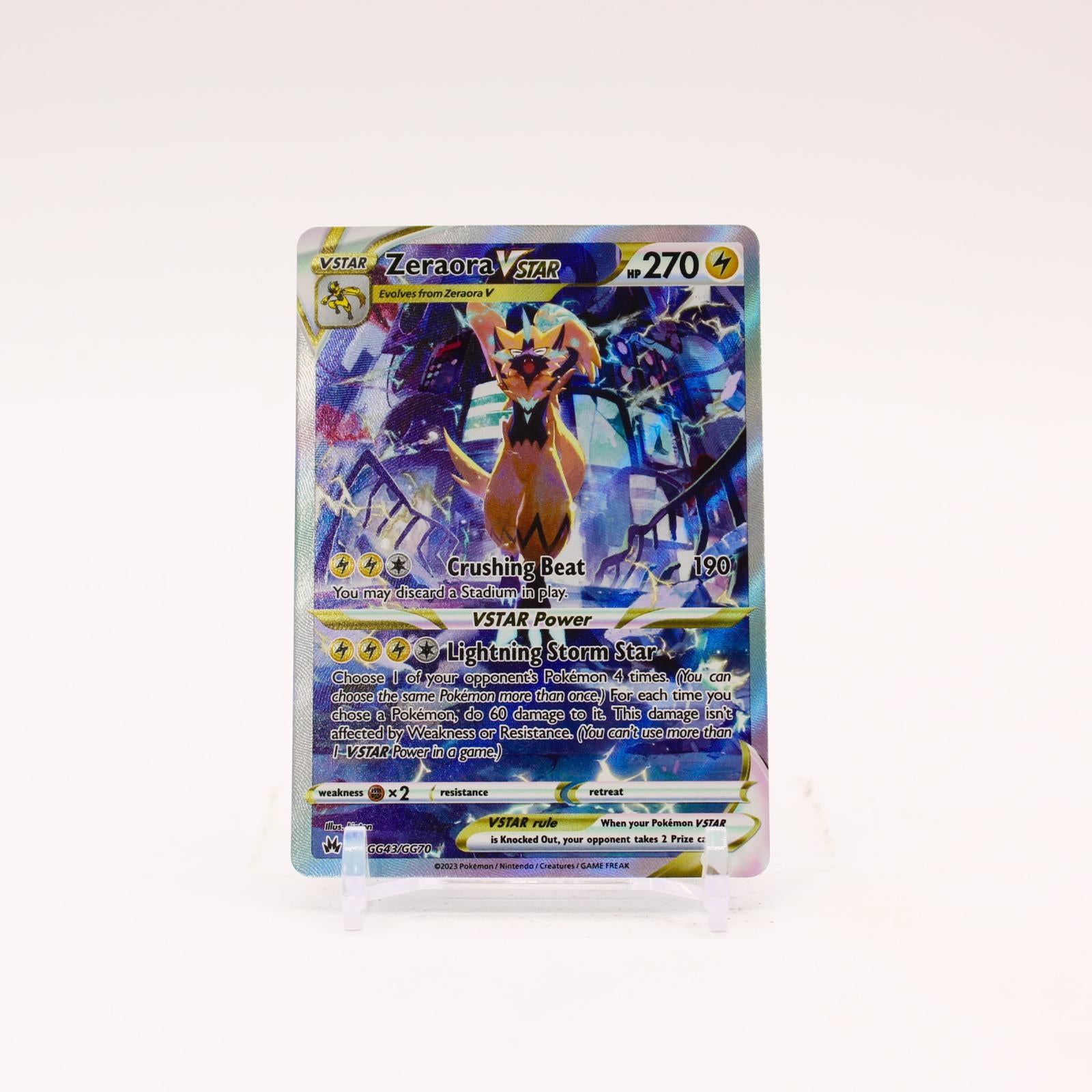 Zeraora VSTAR - GG43/GG70 Crown Zenith Galarian Gallery Holo Pokemon - NM