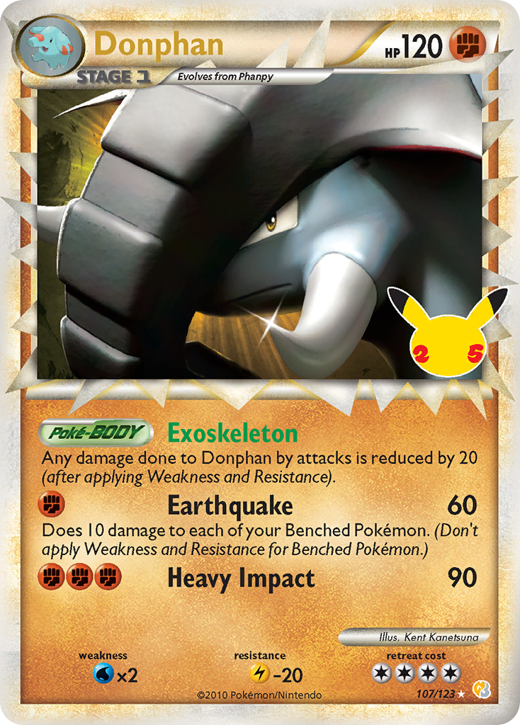 Donphan - 107/123 Celebrations: Classic Collection Holo Pokemon - NM