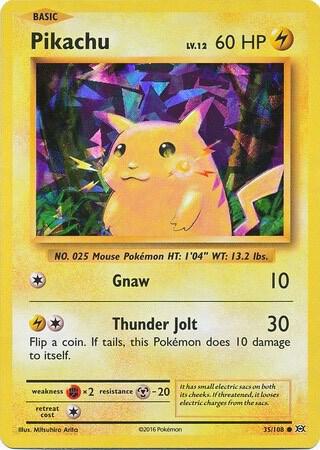 Pikachu - 35/108 Evolutions Cracked Ice Holo Deck Exclusive PROMO Pokemon - NM