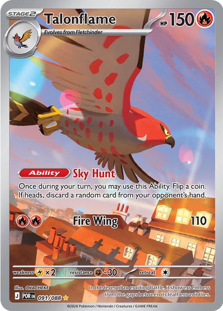 Talonflame - 091/088 Perfect Order Illustration Rare Holo Pokemon - NM