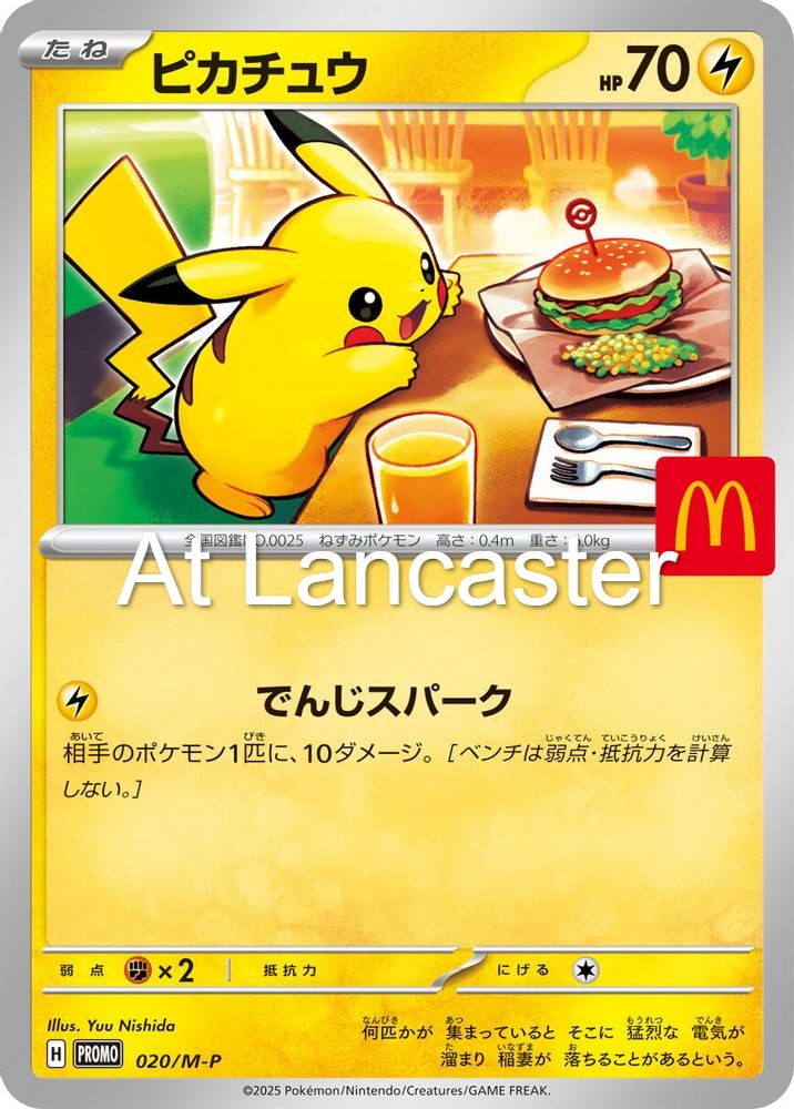 Pikachu - 020/M-P Japanese M-P Promotional Cards Promo Pokemon - NM (Lanc)