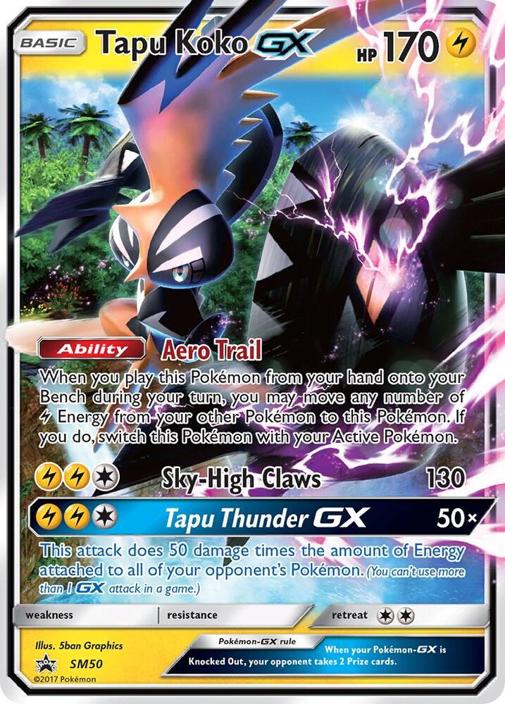 Tapu Koko GX - SM50 Black Star Promo Pokemon - NM/MINT