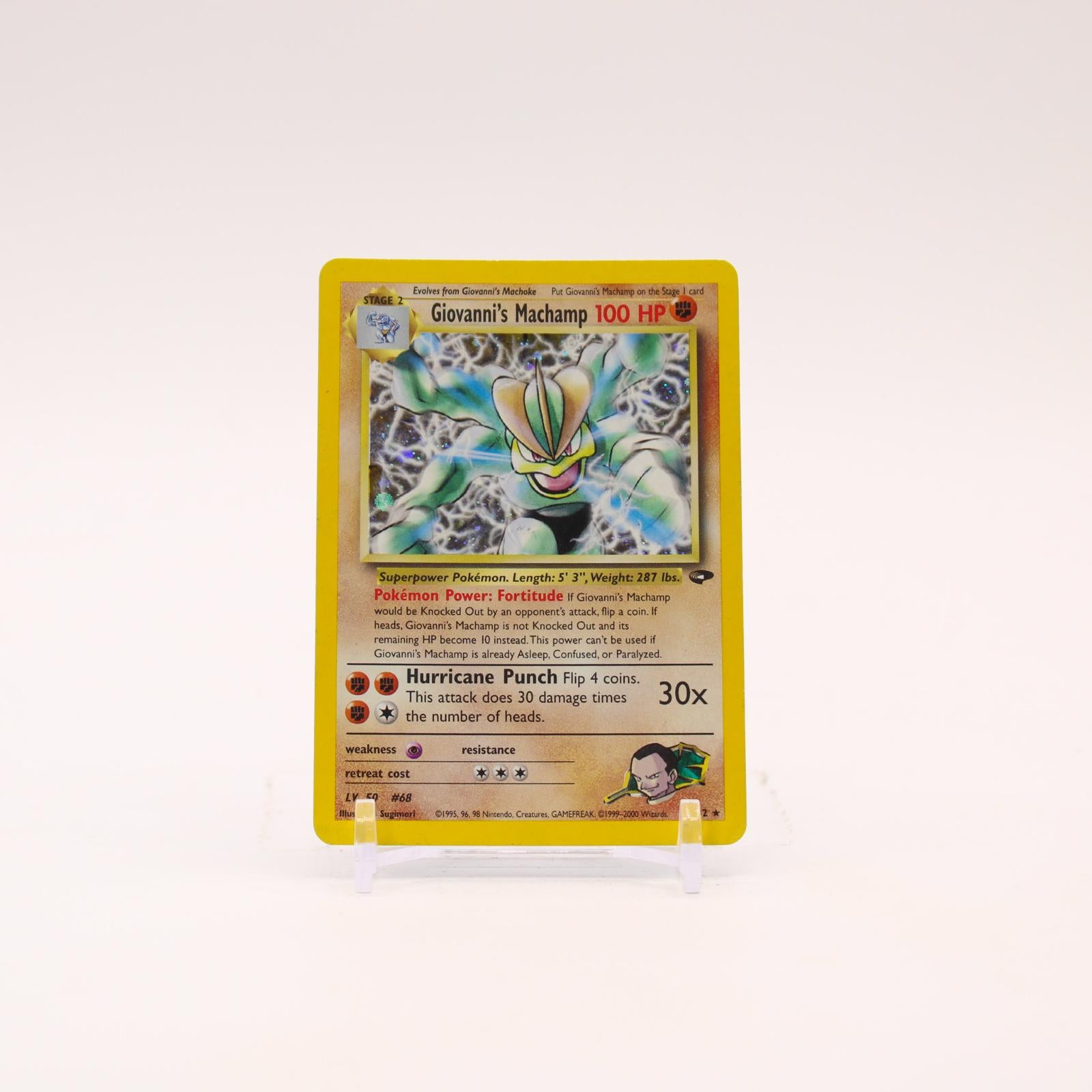 Giovanni's Machamp - 6/132 Gym Challenge Unlimited Holo Rare Pokemon - MP