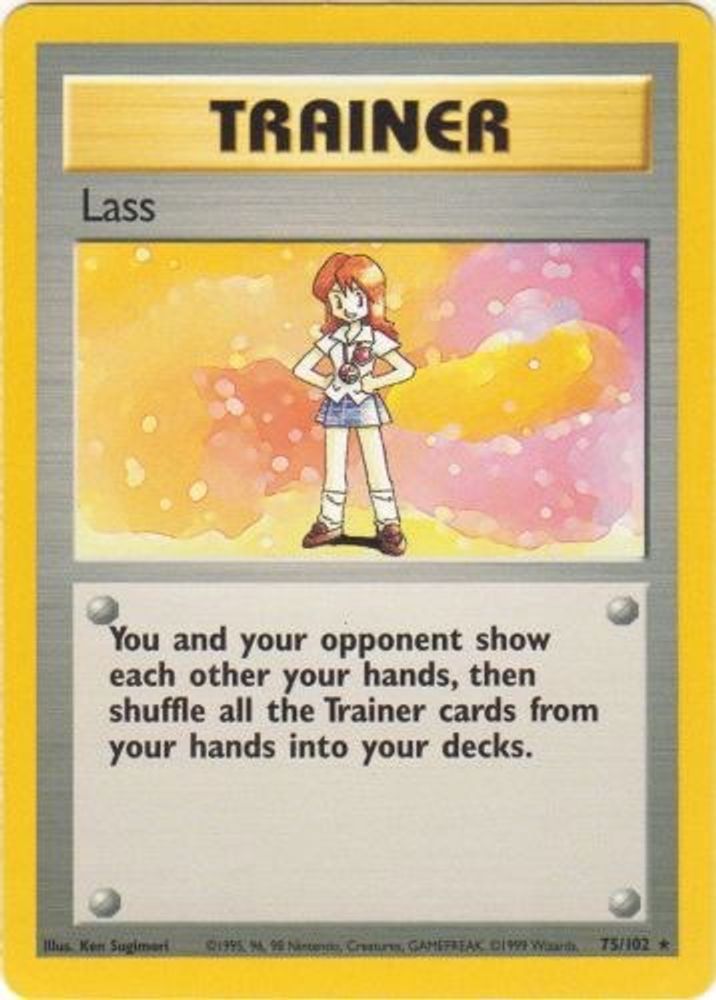 Lass - 75/102 Base Set Unlimited Rare Pokemon - NM