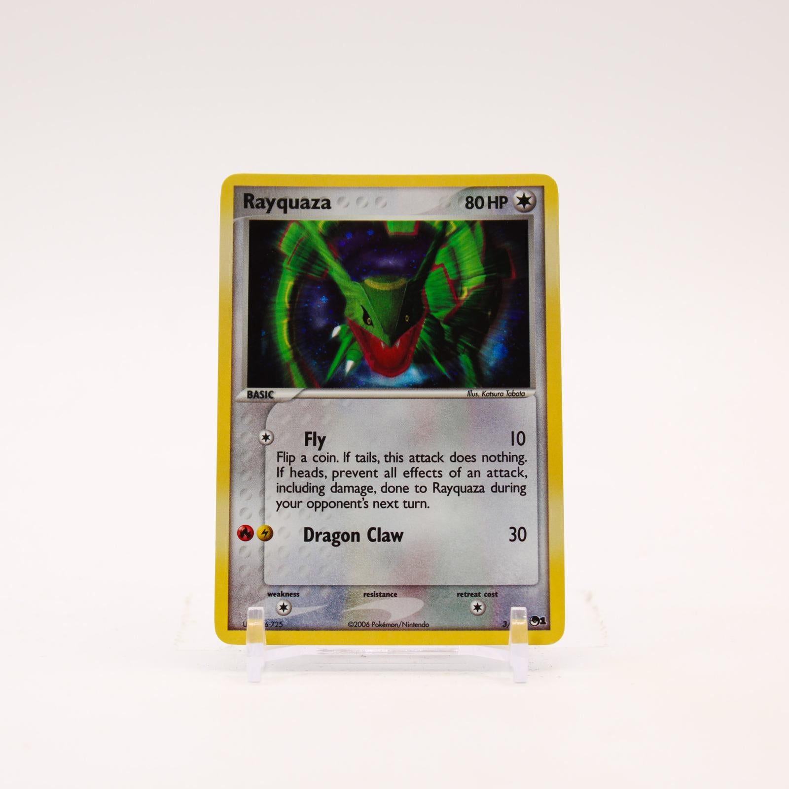 Rayquaza - 3/17 POP Series 1 Holo Rare SWIRL Pokemon - MP