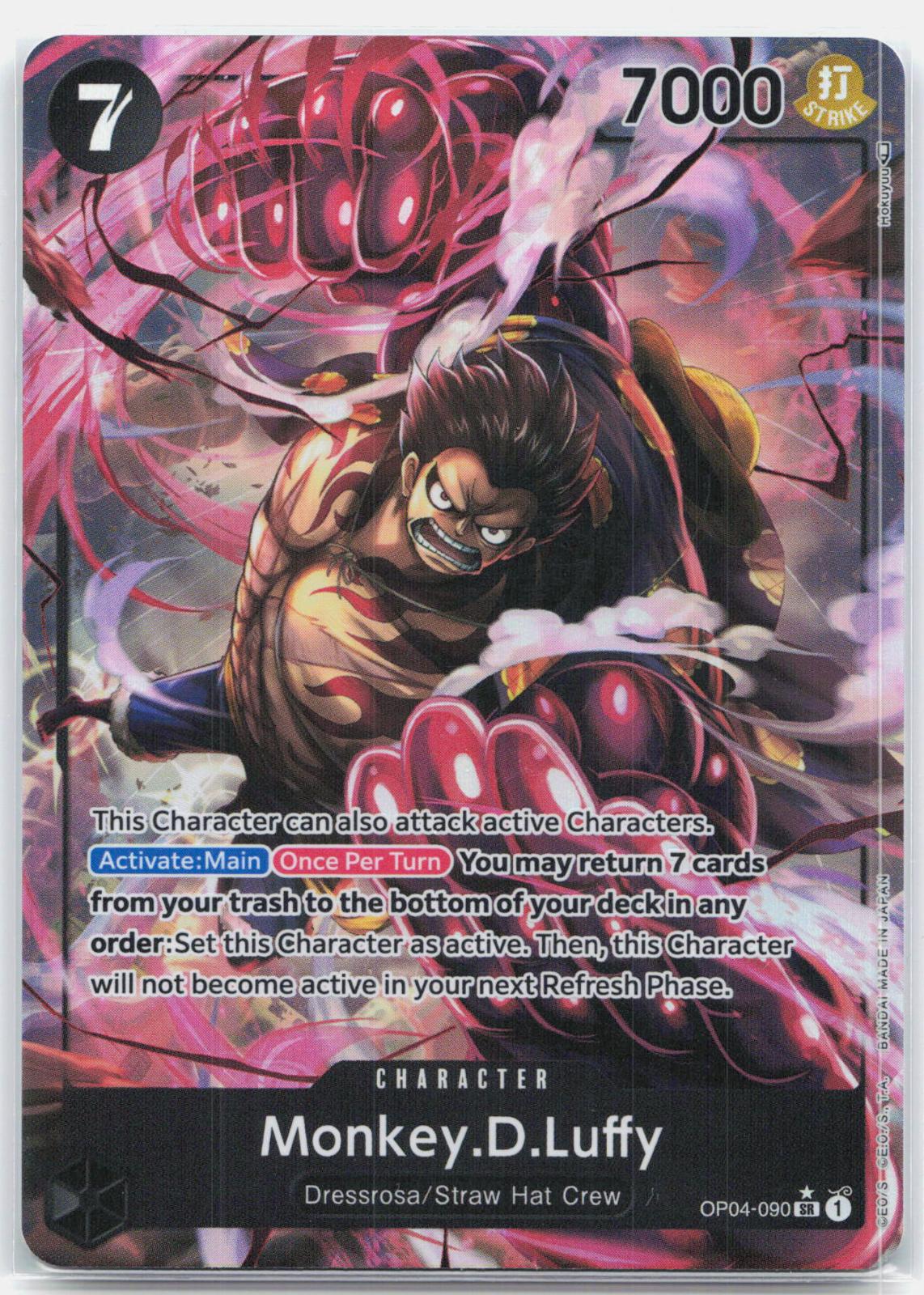 Monkey.D.Luffy Alternate Art - OP04-090 Kingdoms of Intrigue SR One Piece - NM