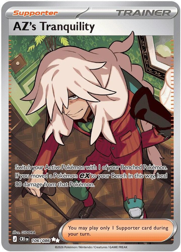 AZ's Tranquility - 106/086 Chaos Rising Holo Ultra Rare Pokemon - NM