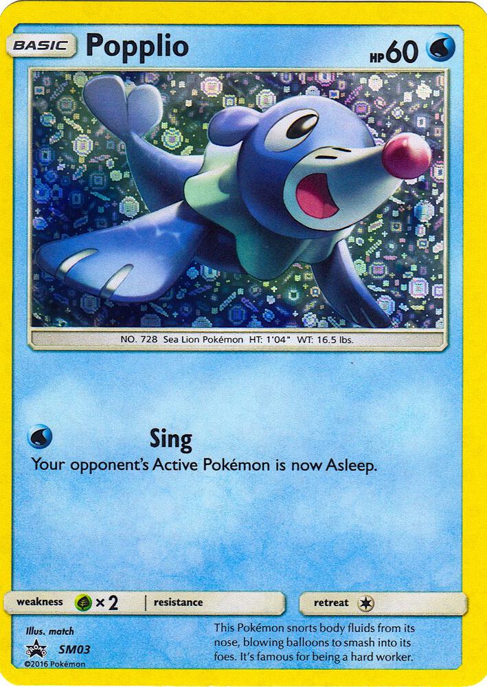 Popplio - SM03 Black Star General Mills Promo Pokemon - NM/MINT