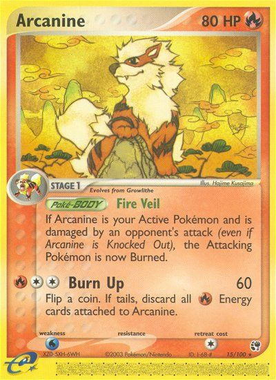 Arcanine - 15/100 Sandstorm Rare Pokemon - NM