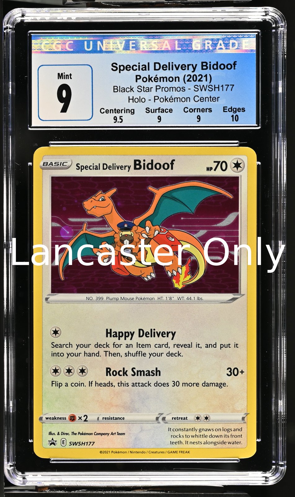 Special Delivery Bidoof - SWSH177 CGC 9 Pokemon Center Purchase Pokemon
