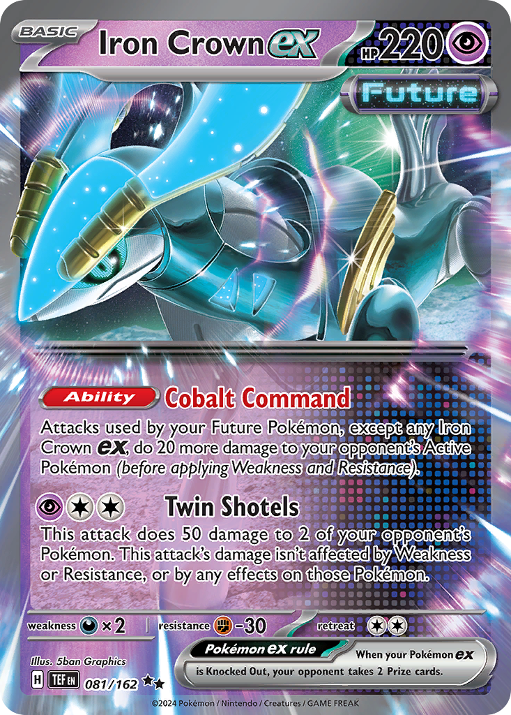 Iron Crown ex - 081/162 Temporal Forces Double Rare Holo Pokemon - NM