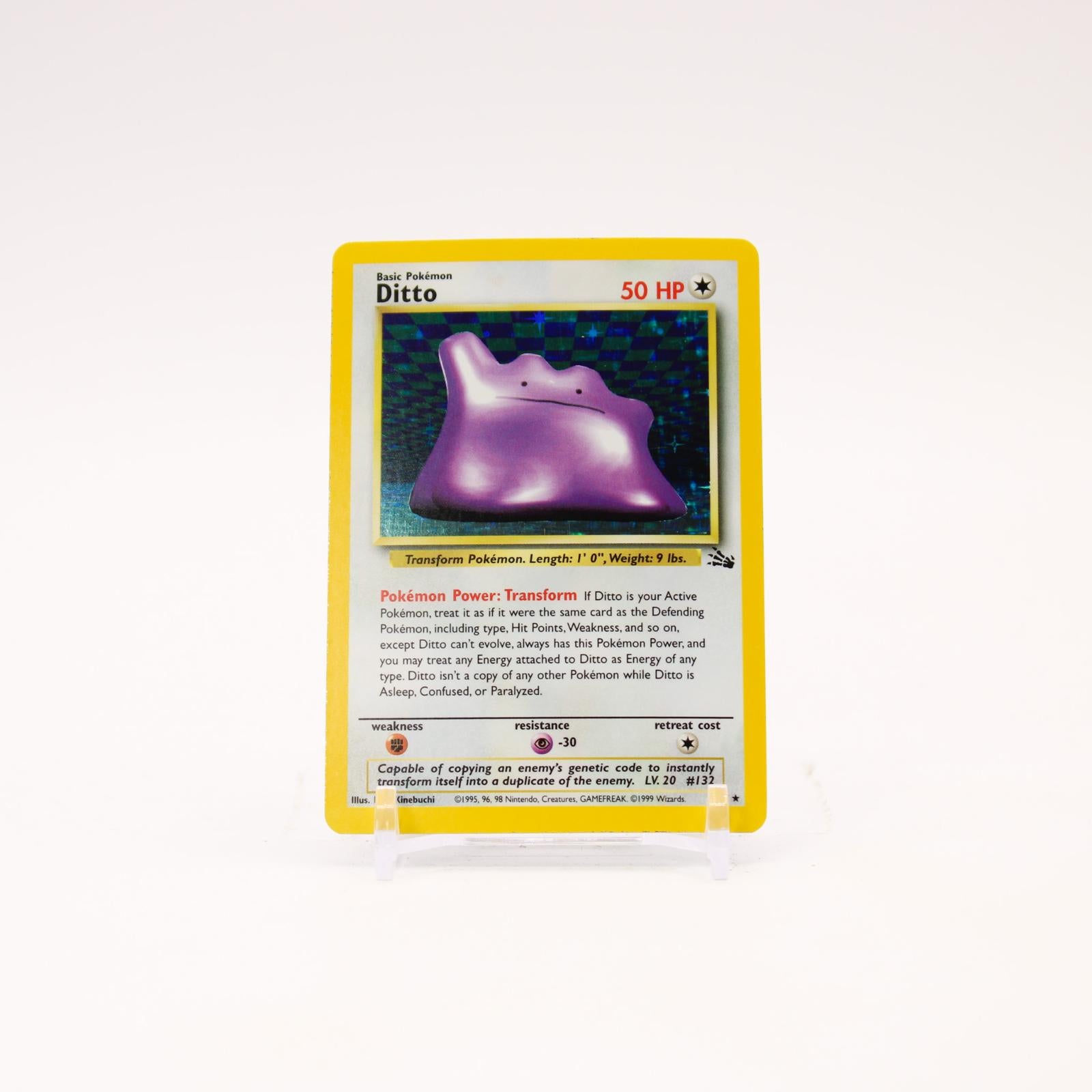 Ditto - 3/62 Fossil Unlimited Holo Rare Pokemon - LP