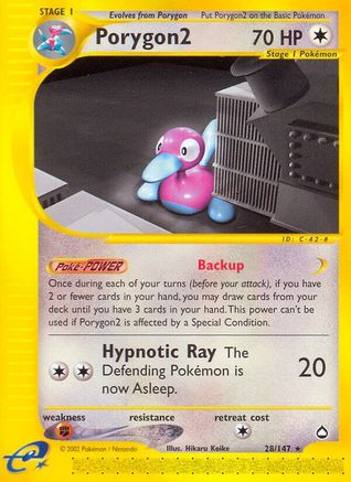 Porygon2 - 28/147 Aquapolis Rare Pokemon - NM