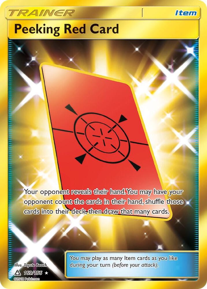 Peeking Red Card - 169/156 Ultra Prism Gold Trainer - NM/MINT