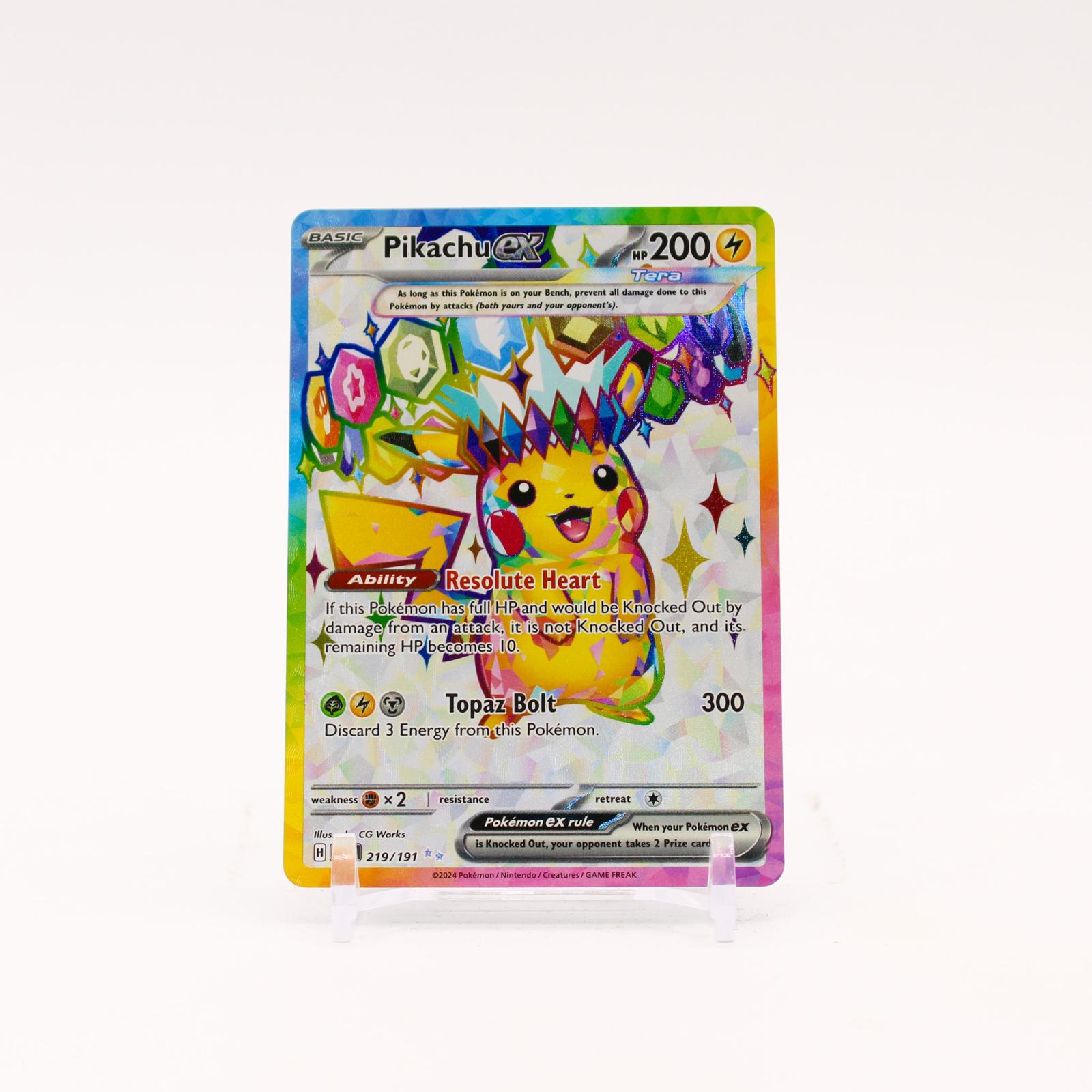 Pikachu ex - 219/191 Surging Sparks Holo Full Art Pokemon - NM/MINT