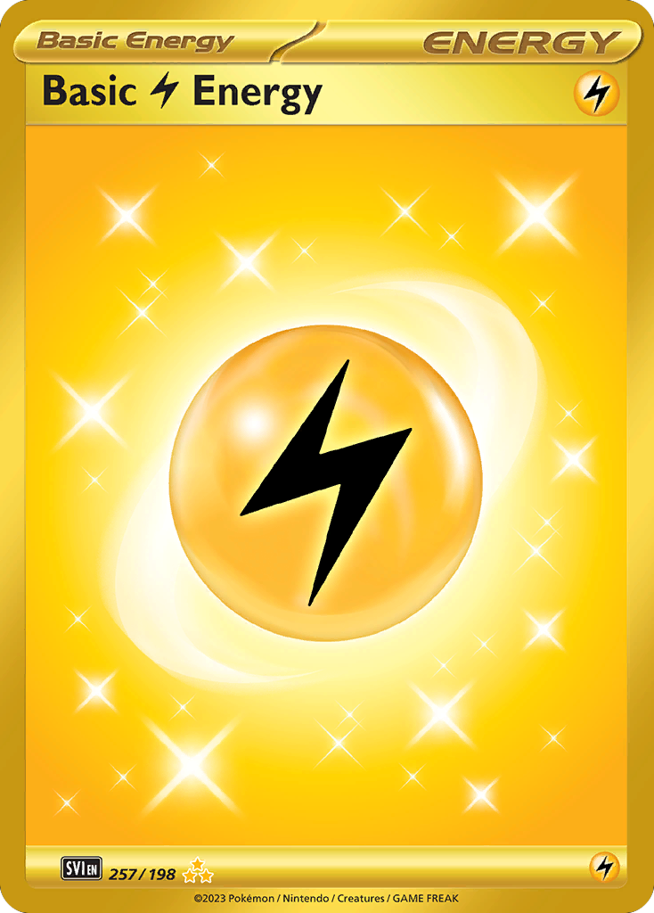 Basic Lightning Energy - 257/198 Scarlet & Violet Hyper Rare Holo Pokemon - NM