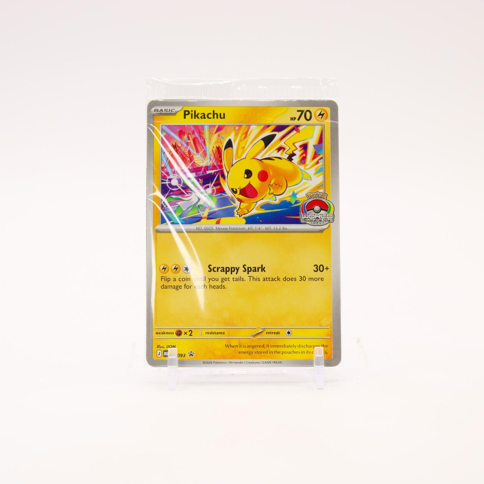 Pikachu - MEP093 SEALED World Championship 2026 Promo Pokemon - NM/MINT