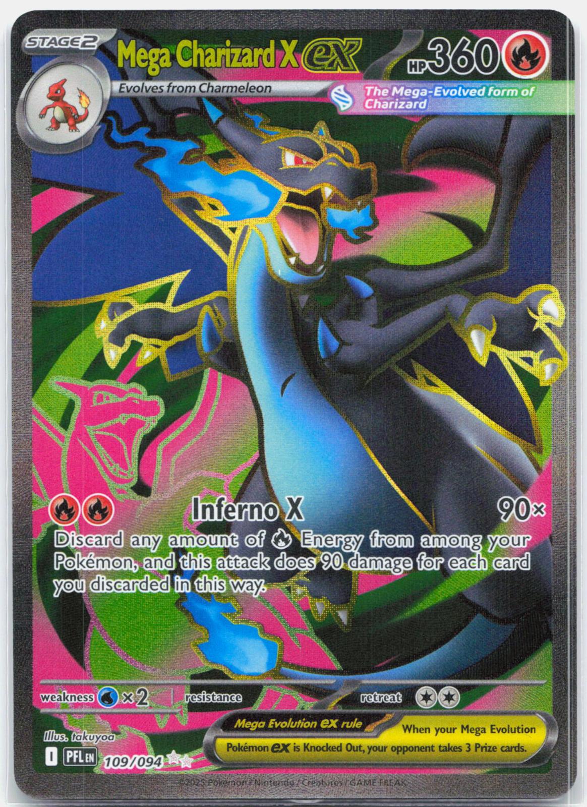 Mega Charizard X ex - 109/094 Phantasmal Flames Full Art Pokemon - NM/MINT