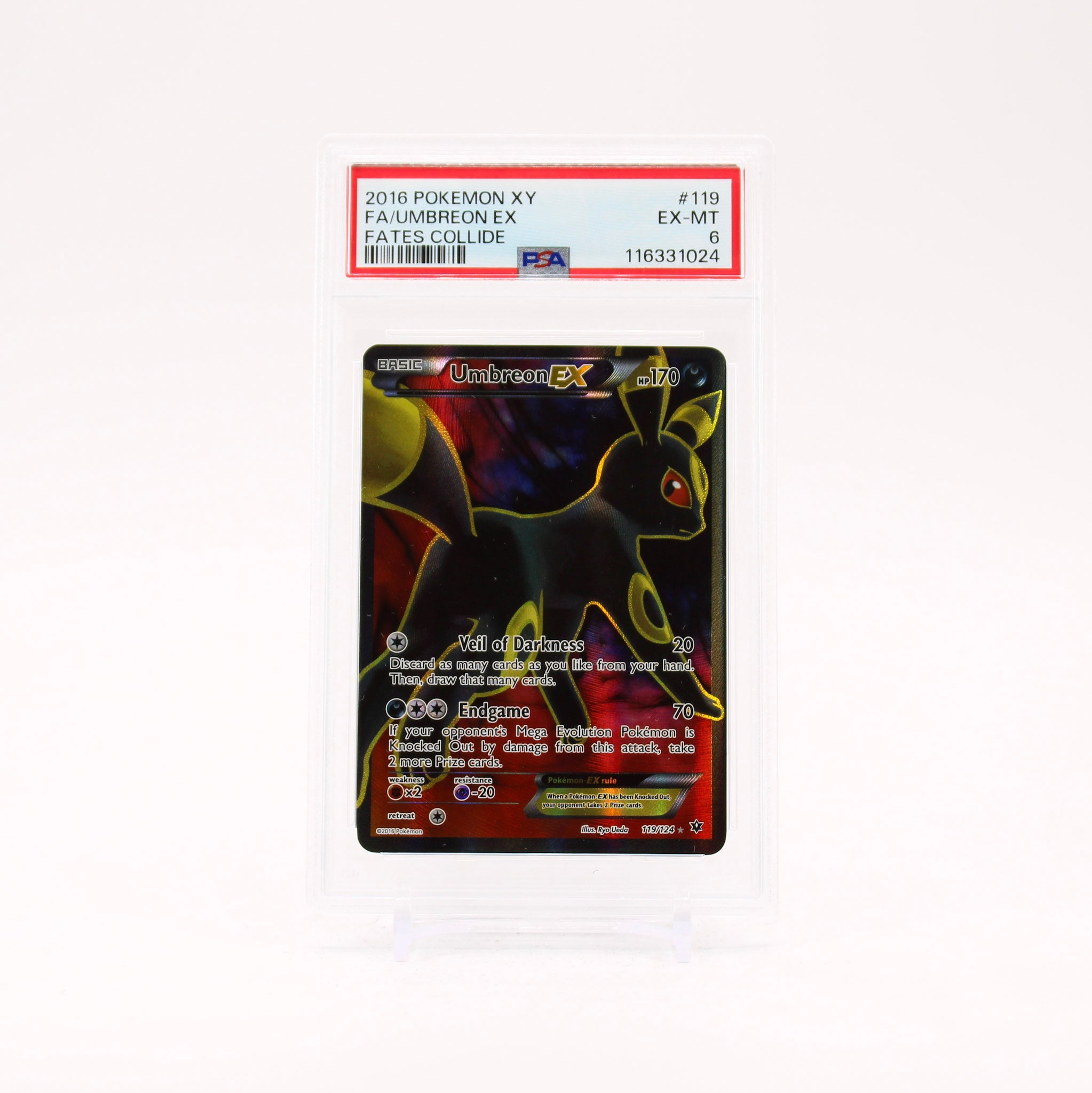 Umbreon EX - 119/124 PSA 6 Fates Collide Full Art Pokemon - EX/MT