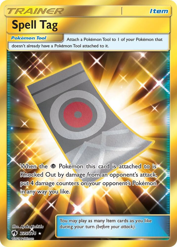Spell Tag - 235/214 Lost Thunder Gold Trainer - NM/MINT