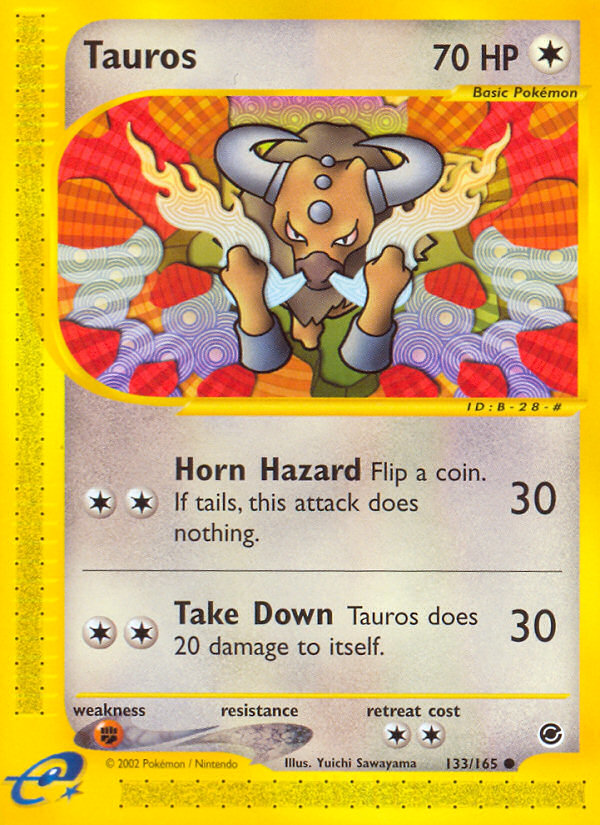 Tauros - 133/165 Expedition Base Set Common Pokemon - NM