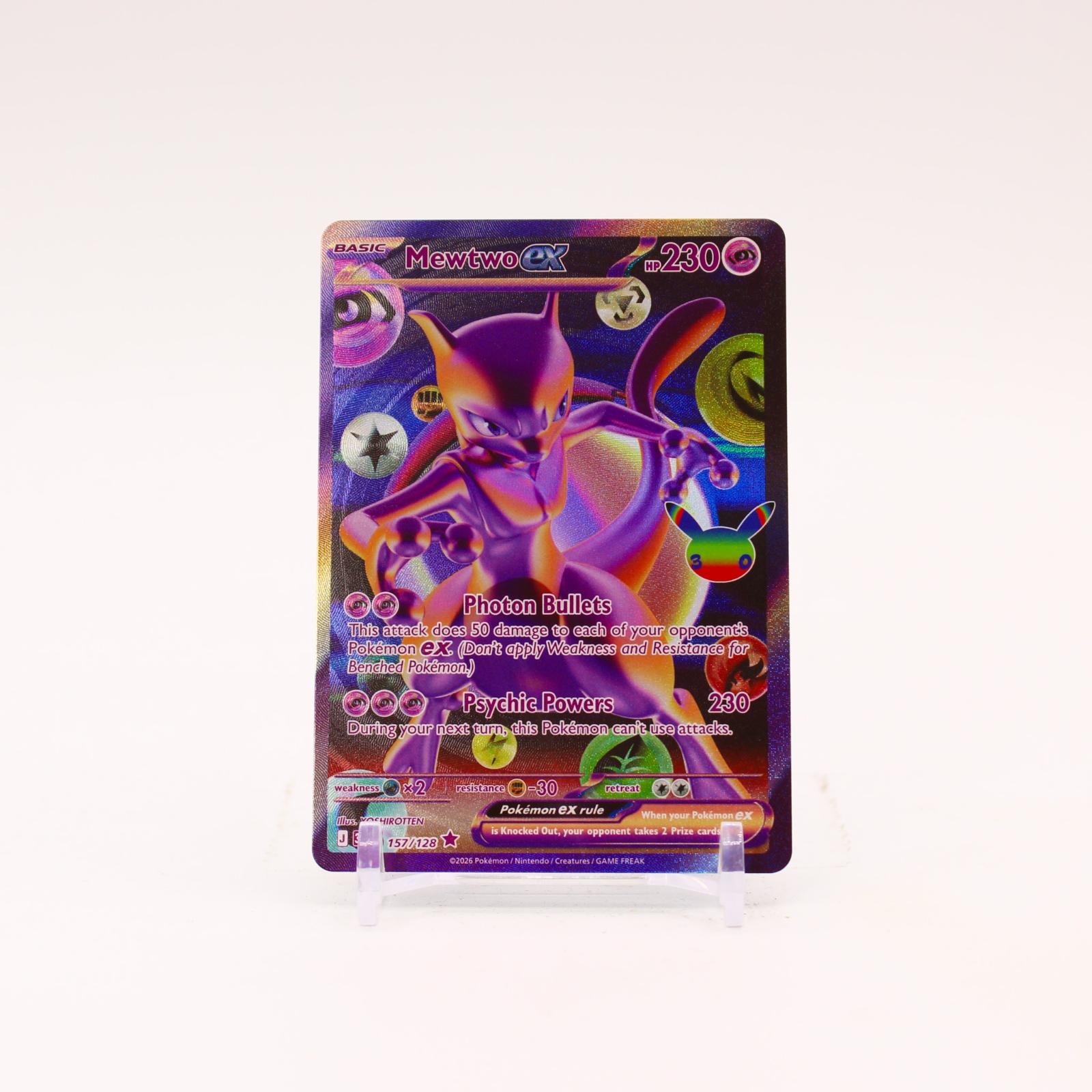 Mewtwo ex - 157/128 30th Celebration Holo Futuristic Rare Pokemon - NM