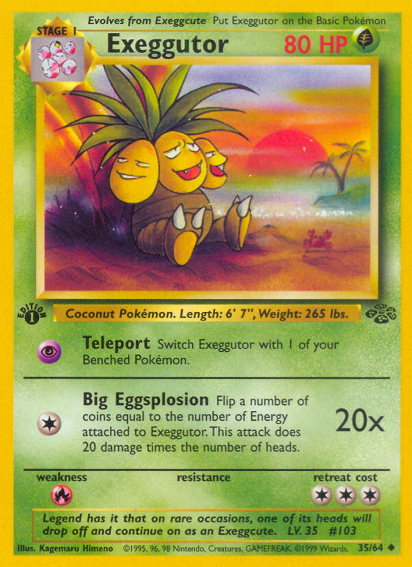Exeggutor - 35/64 Jungle Uncommon Unlimited Pokemon - NM