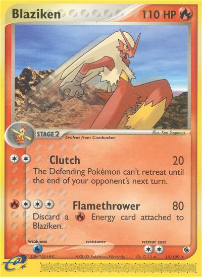 Blaziken - 15/109 Ruby & Sapphire Rare Pokemon - NM