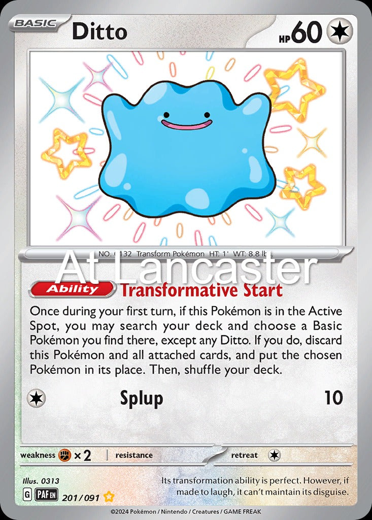 Ditto - 201/091 Paldean Fates Shiny Rare Pokemon - NM (Lanc)