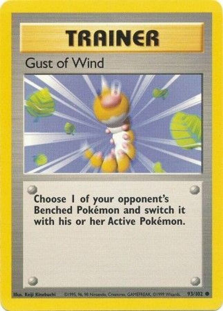 Gust of Wind - 93/102 Base Set Unlimited Common Pokemon - NM