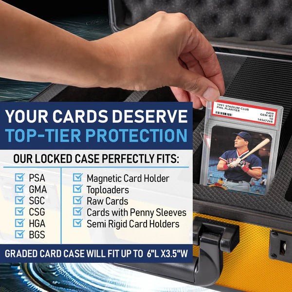 Premium Graded Card Case - Invested Alliance TSA Lock - Gold