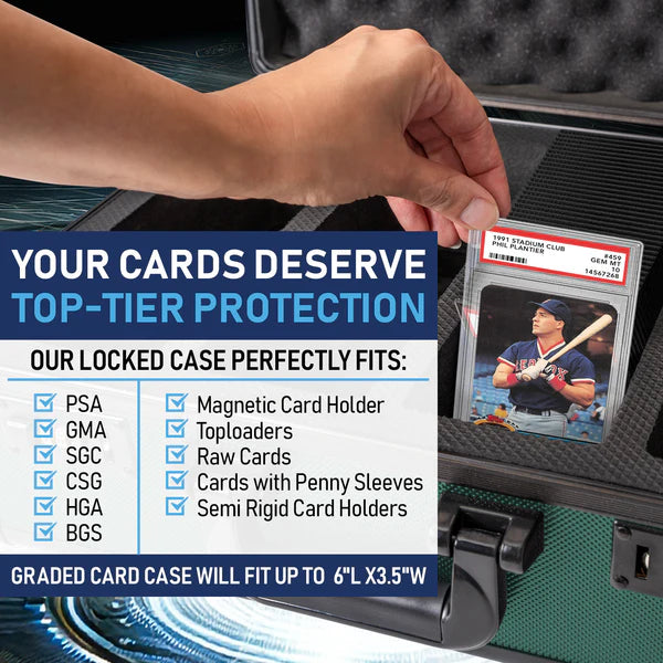 Premium Graded Card Case - Invested Alliance TSA Lock - Green
