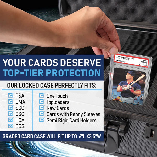 Premium Graded Card Case - Invested Alliance TSA Lock - Black