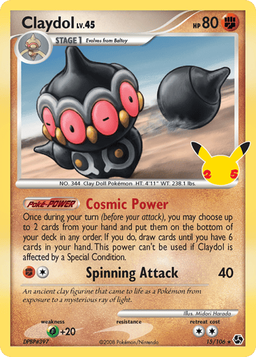 Claydol - 15/106 Celebrations: Classic Collection Holo Pokemon - NM