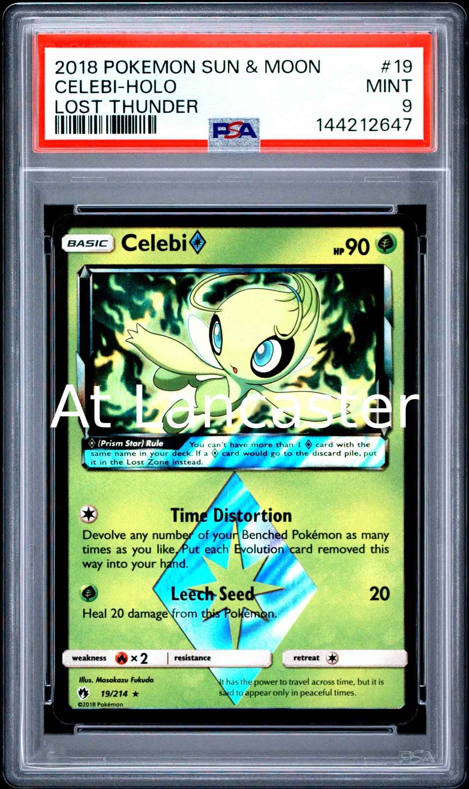 Celebi Holo - 19/214 PSA 9 Lost Thunder Pokemon (Lanc)