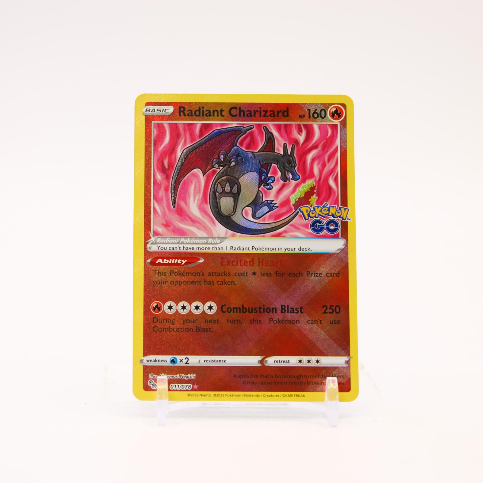 Radiant Charizard - 011/078 Pokemon GO Holo Rare Pokemon - NM