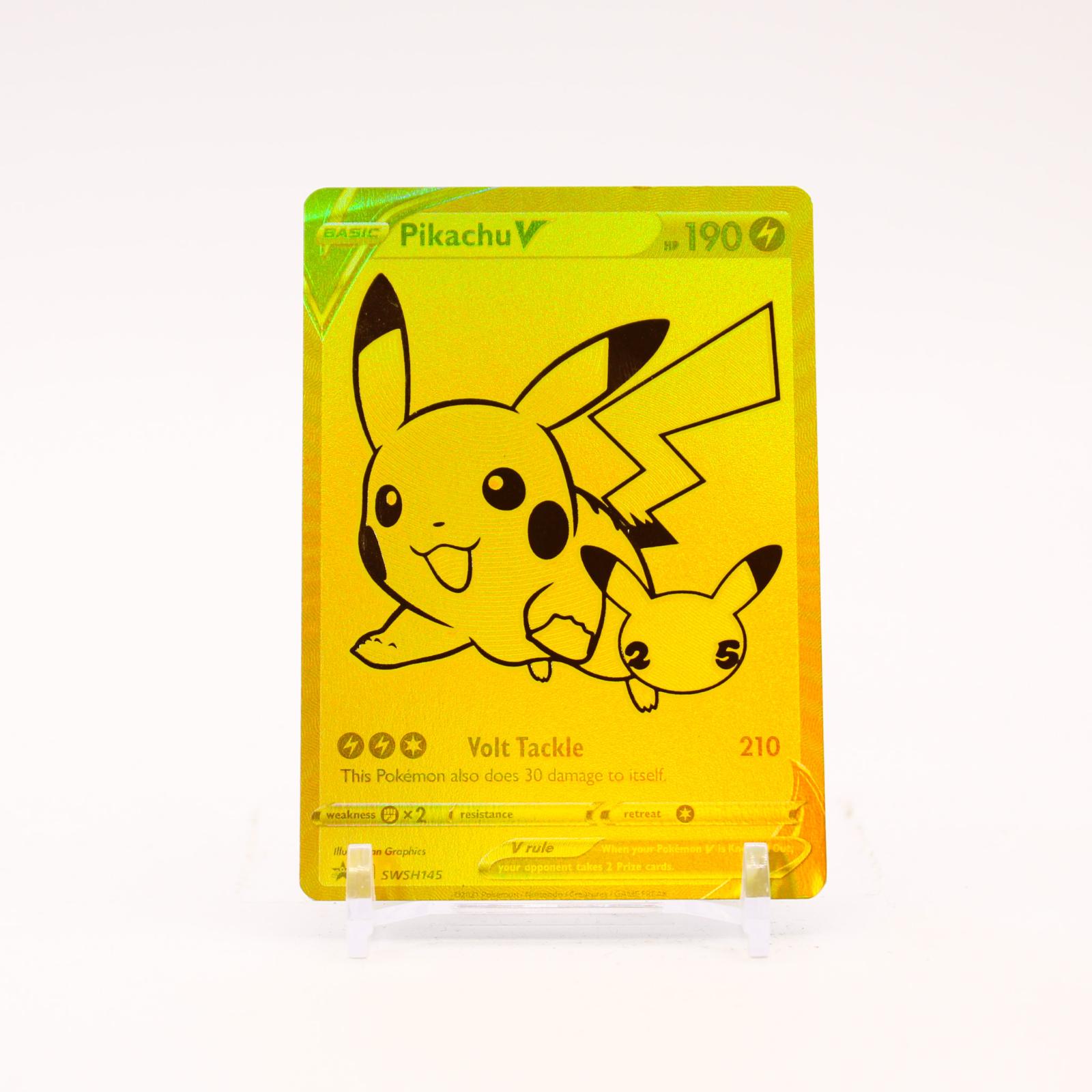 Pikachu V - SWSH145 Sword & Shield Holo Gold Promo Pokemon - LP