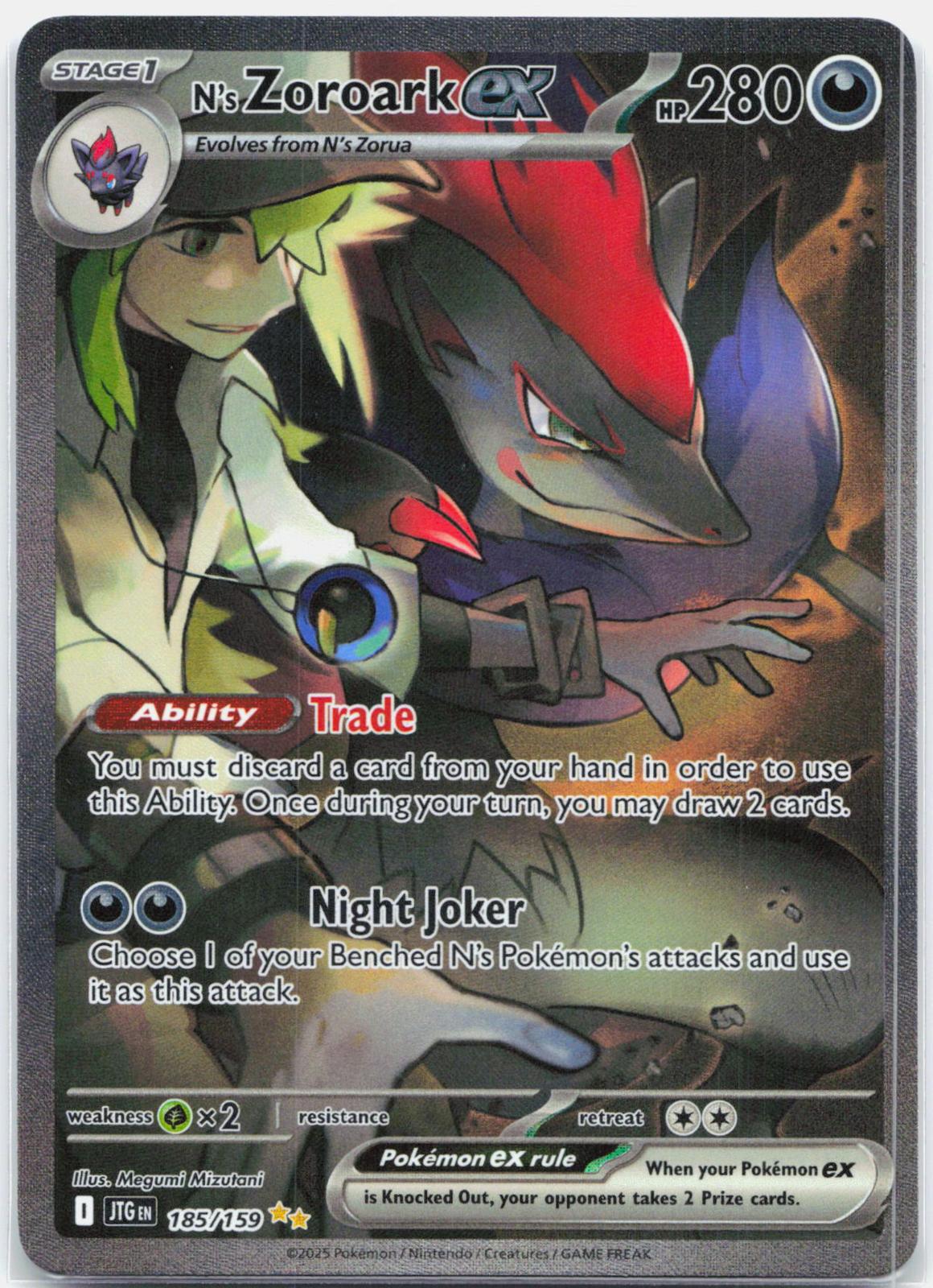 N's Zoroark ex - 185/159 Journey Together Special Illustration Pokemon - NM